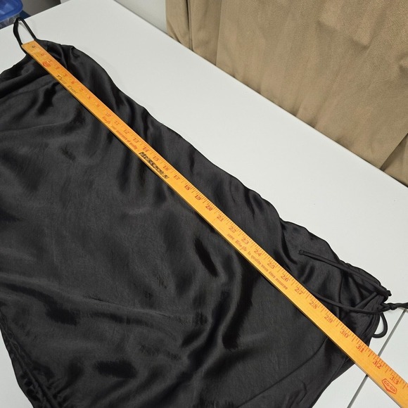 Zara Women’s Slip Dress Black Satin Mini Cowl Neck Size Medium Date Night Y2K - Picture 12 of 13